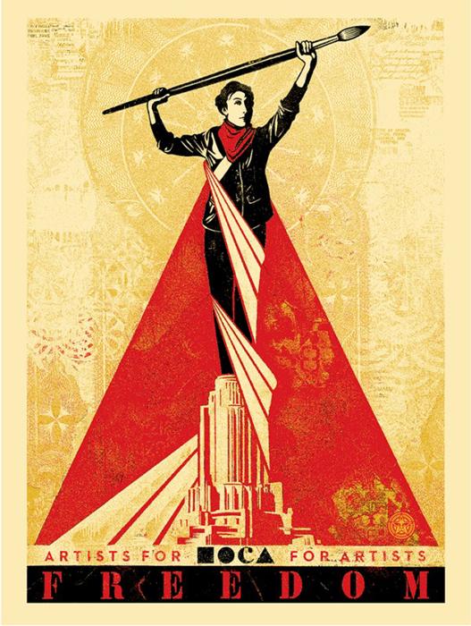 Shepard Fairey Obey silkscreen Siebdruck 2015 artists for freedom