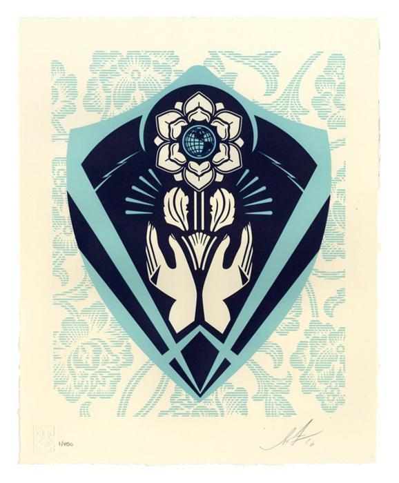Shepard Fairey Obey silkscreen Siebdruck Letterpress 2016 respect and justice
