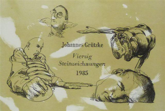 steinzeichnungen Lithografie Johannes Grützke Holzschnitt Radierung Schabradierung Offsetdruckt Druckgrafik Kaltnadelradierung