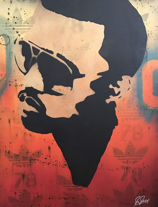 Chris Cleveland   Spray-Gemälde auf Leinwand - signed spray paint Kanye West Yeezy Adidas