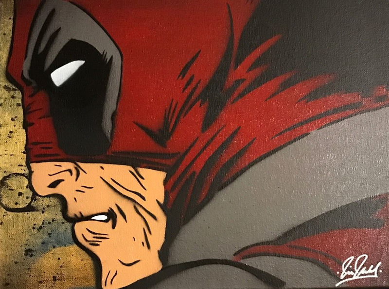 Deadpool Chris Cleveland   Spray-Gemälde auf Leinwand - signed spray paint