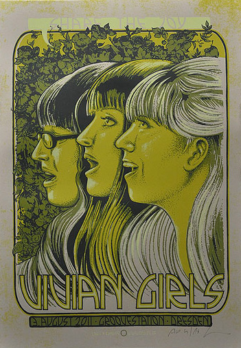 Douze Vivian Girls  urban art gallery buy street art screenprint poster art of rock