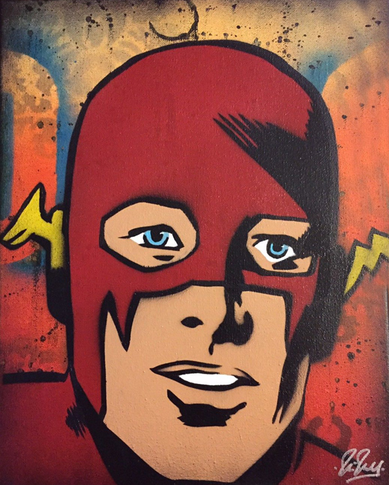 Flash Chris Cleveland   Spray-Gemälde auf Leinwand - signed spray paint