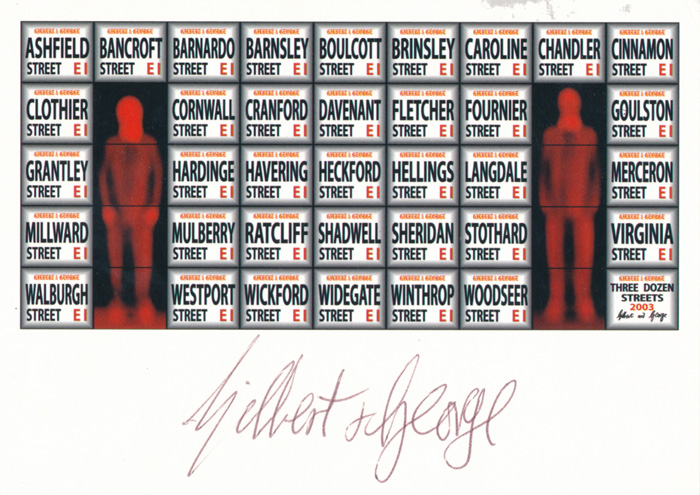 Gilbert & George contemporary art buy print siebdruck poster art Multiple Three Dozen Streets