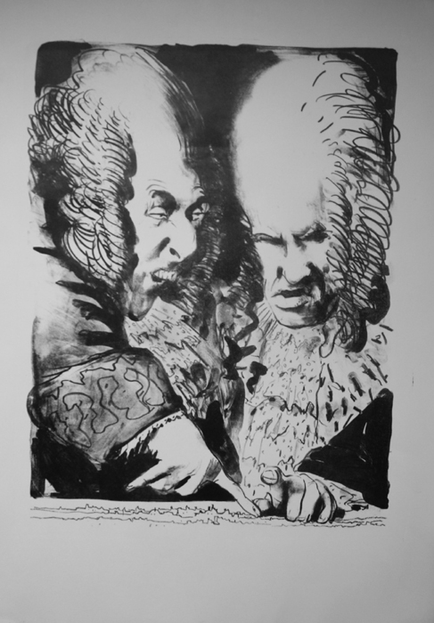 Kaiser Leopold Lithografie Johannes Grützke Holzschnitt Radierung Schabradierung Offsetdruckt Druckgrafik Kaltnadelradierung