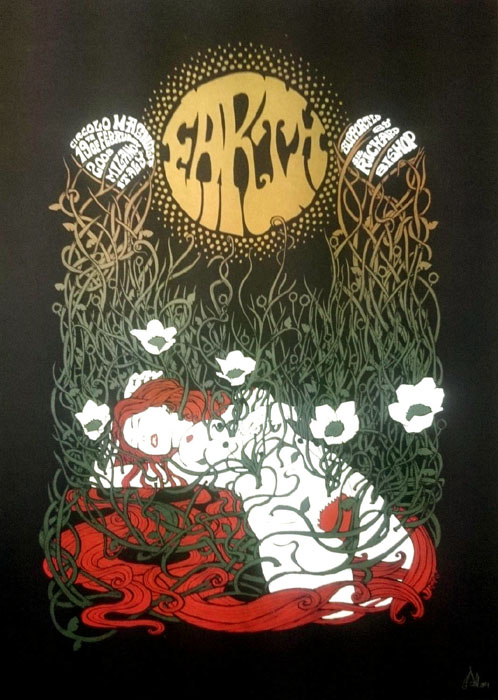 Malleus earth 2008 silkscreen siebdruck concertposter poster prints art prints rock art dark nouvou