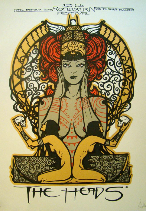 Malleus the heads silkscreen siebdruck concertposter poster prints art prints rock art dark nouvou