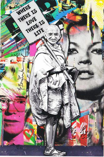 Mr. Brainwash Gandhi urban art gallery buy street art screenprint poster