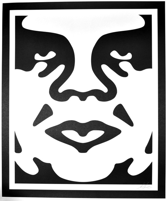 Shepard Fairey Obey offset print 2010 obey face white 2