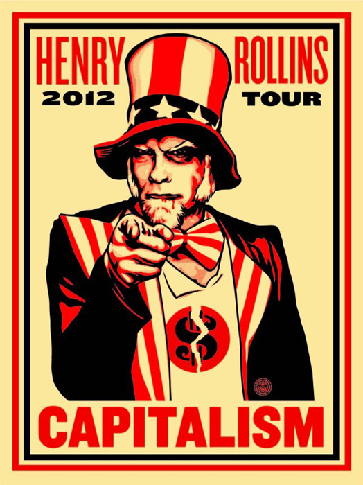 Shepard Fairey Obey silkscreen Siebdruck 2012  rollins capitalism poster