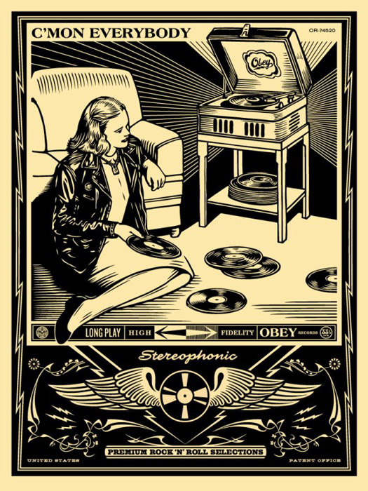 Shepard Fairey Obey silkscreen Siebdruck 2013 c´mom everybody poster