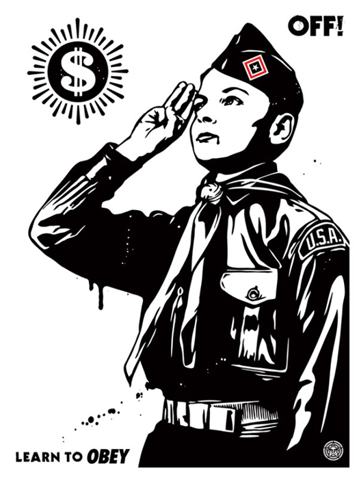 Shepard Fairey Obey silkscreen Siebdruck 2014 learn to obey poster