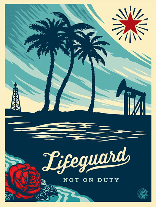 Shepard Fairey Obey silkscreen Siebdruck 2014 lifeguard not on duty