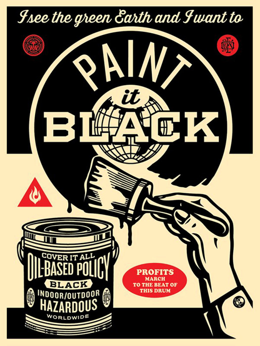Shepard Fairey Obey silkscreen Siebdruck 2014 paint it black poster