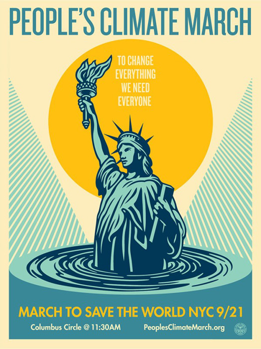 Shepard Fairey Obey silkscreen Siebdruck 2014 people´s climate march poster