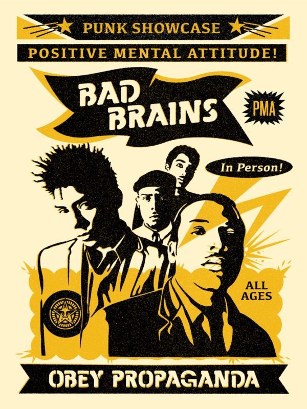 Shepard Fairey Obey silkscreen Siebdruck 2016 Bad Brains rock for light