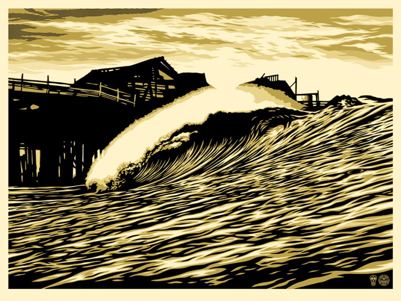 Shepard Fairey Obey silkscreen Siebdruck 2016 Wave poster