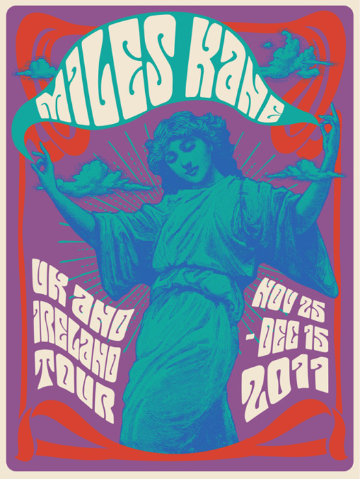 Mishka Westell miles kane silkscreen Siebdruck Poster art of rock psychodelic art