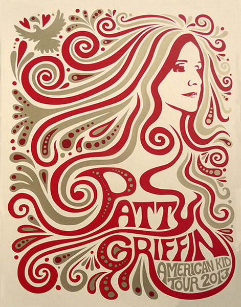 Mishka Westell patty griffin silkscreen Siebdruck Poster art of rock psychodelic art