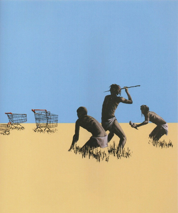Trolleys Hunters Banksy after Nachdruck Reproduktion Serigrafie Giglee