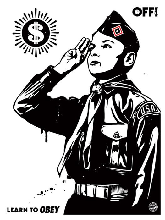Shepard Fairey Obey silkscreen Siebdruck 2014 learn to obey