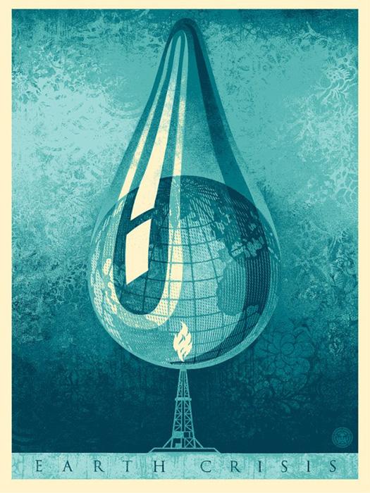 Shepard Fairey Obey silkscreen Siebdruck 2016 earth crises drop